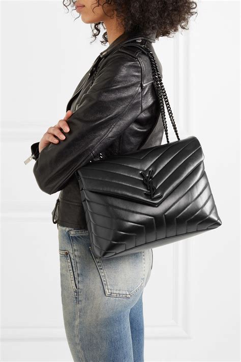 ysl medium loulou black in summer|Medium Loulou Quilted Puffer Leather Shoulder Bag.